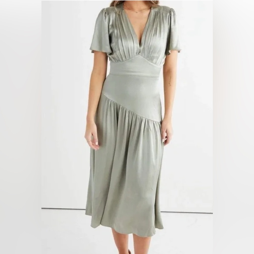 NWT DownEast Florence Panel Midi Dress in Seagrass Size 12